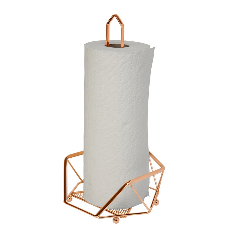 Kitchen Details Geode Paper Towel Holder | Countertop | Free Standing | Holds 1 Large Roll | Rust Resistant | Decorative | Copper - Image 3